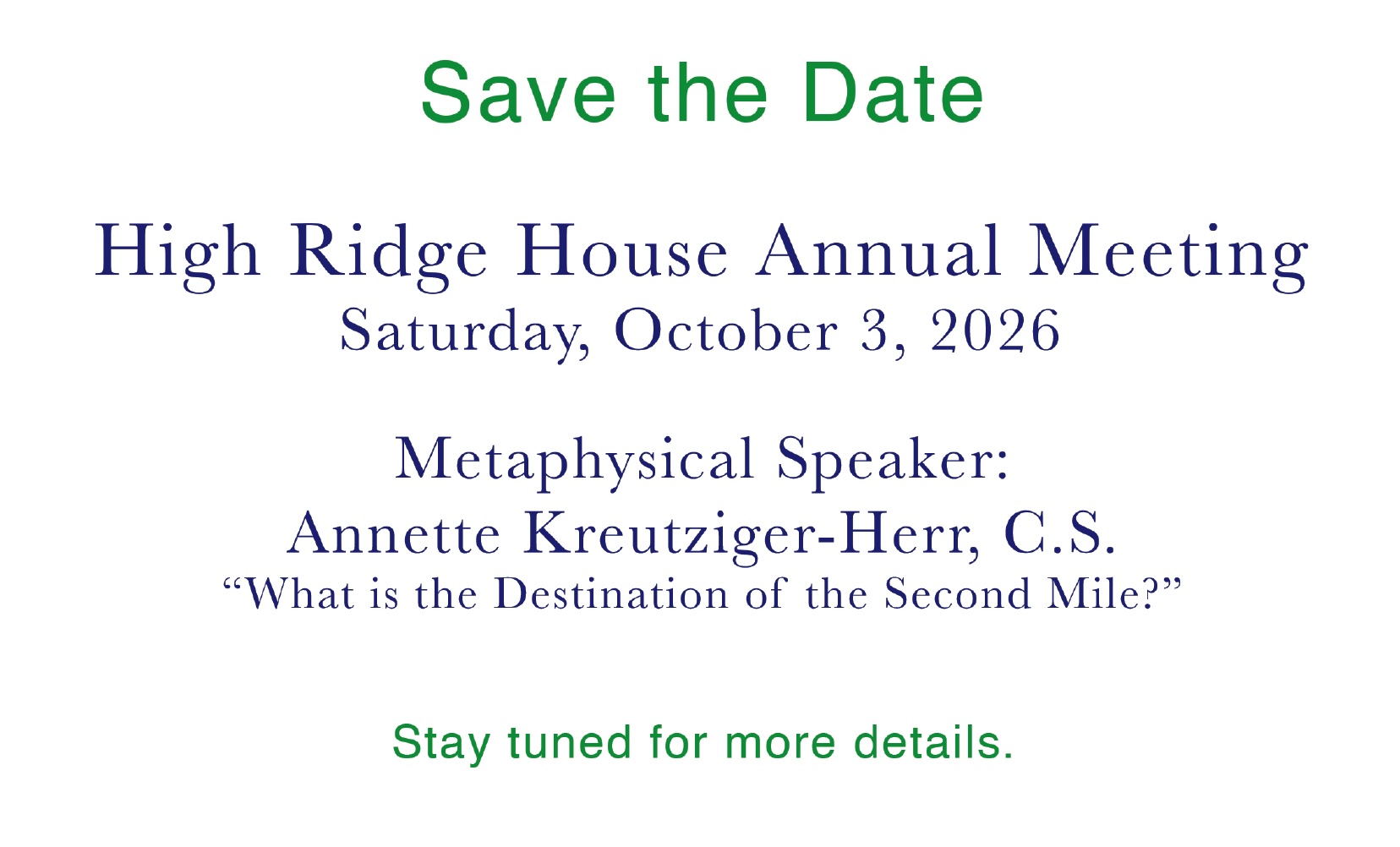 Save the Date Annual Meeting